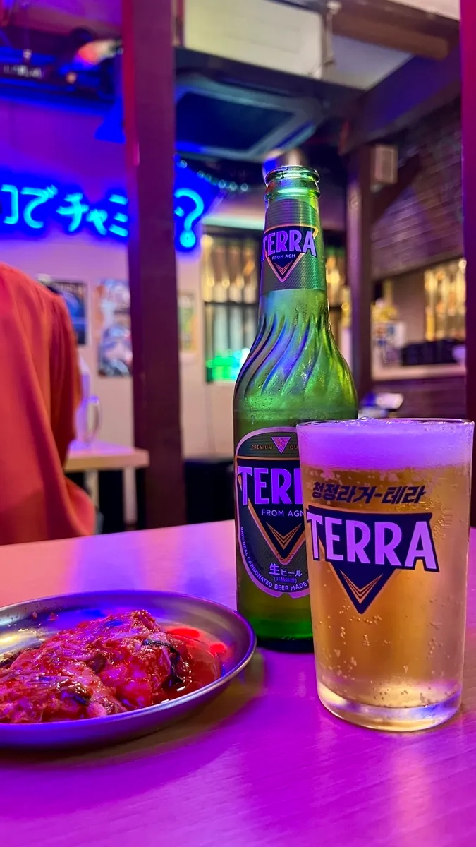 ビールとキムチ