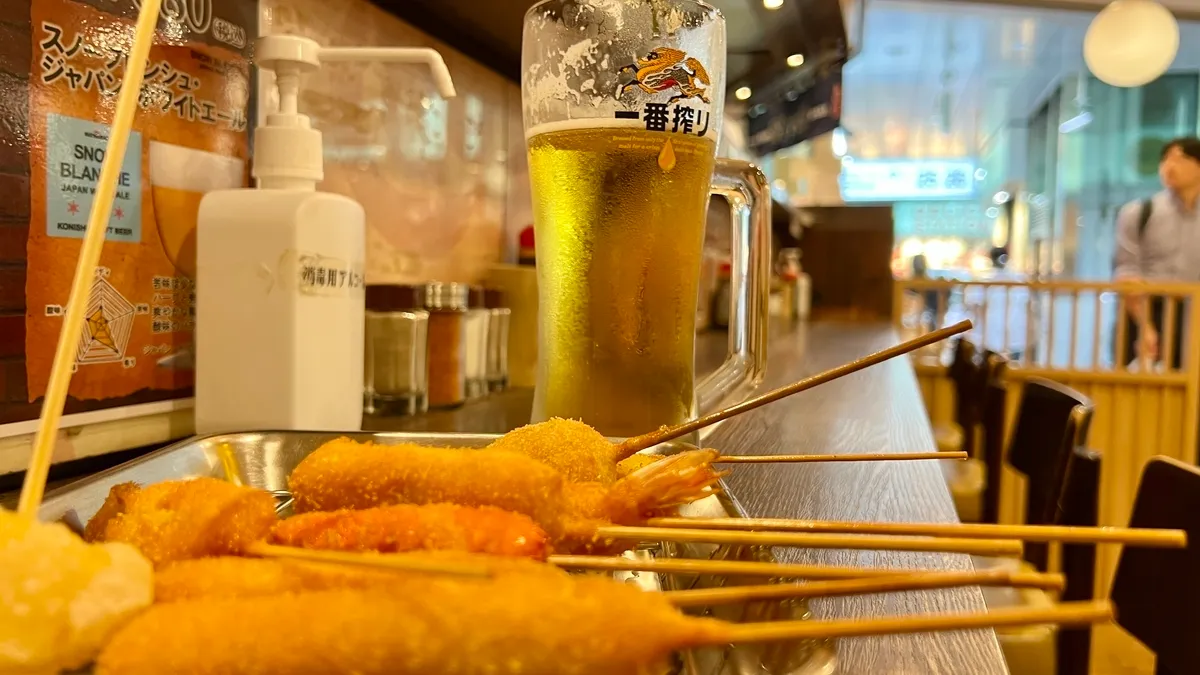 串カツと生ビール