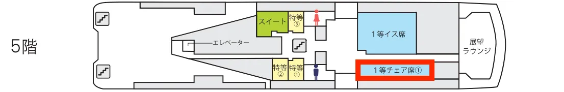 5階1等船室チェア席