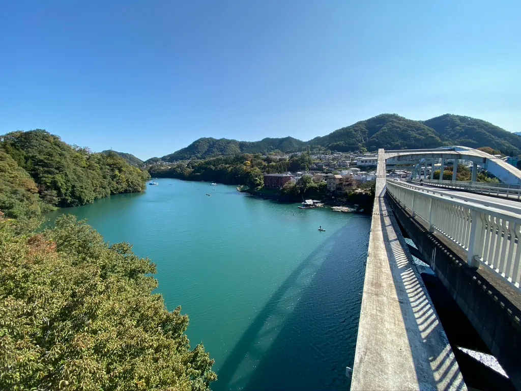 橋から見下ろす相模川の風景