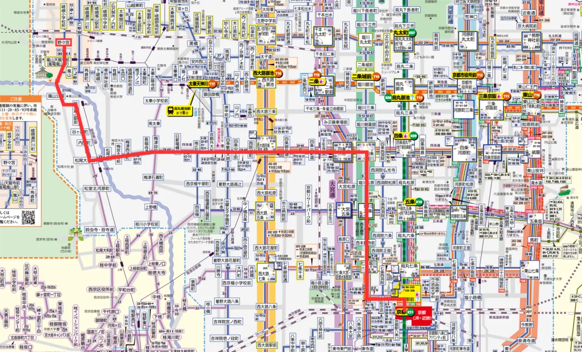 市バス28 番系統路線図マップ